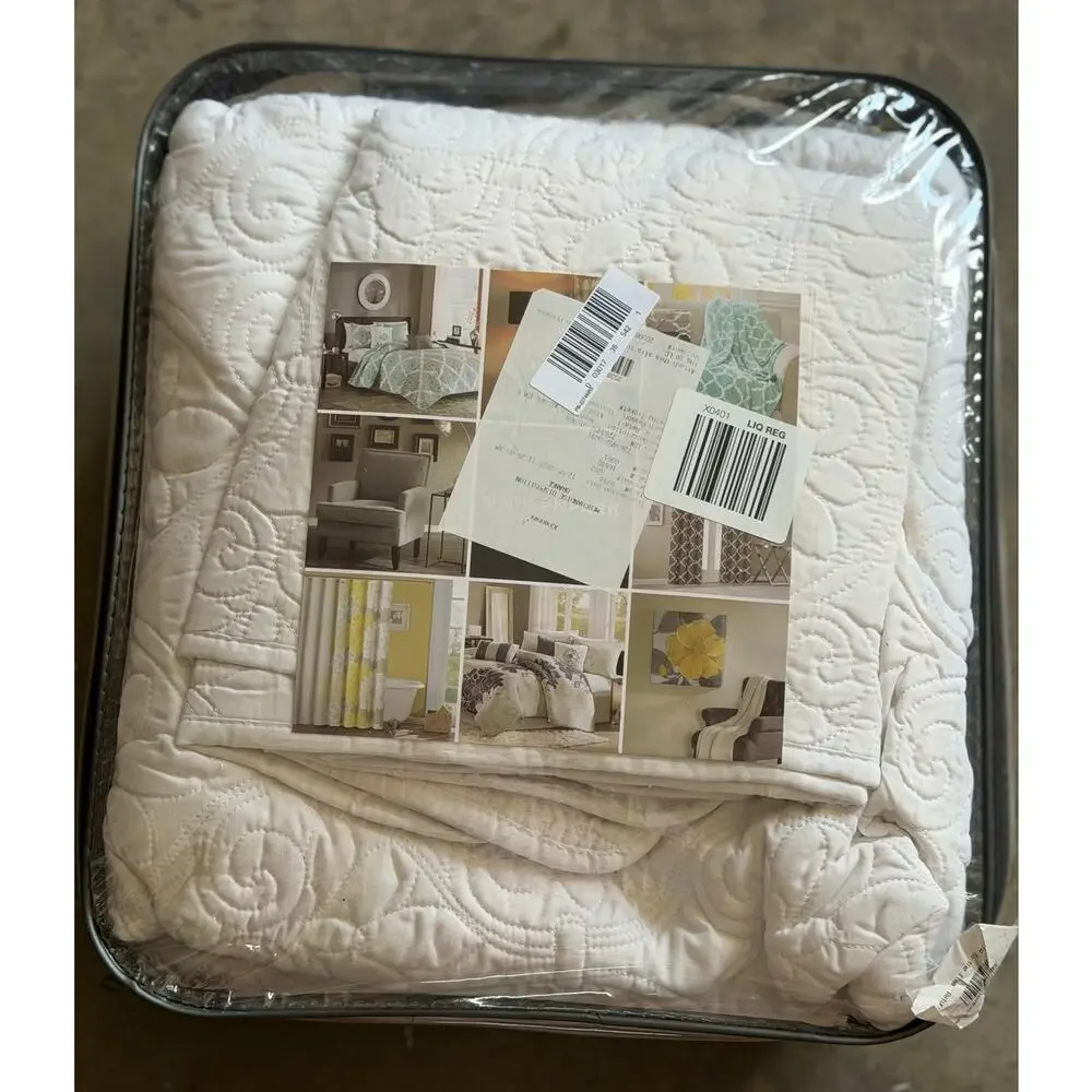 NEW! Madison Park KING Mansfield 3PC Quilt Set White